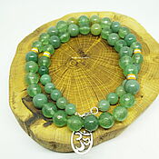 Работы для детей, handmade. Livemaster - original item Beads made of natural green aventurine Forest 51 cm. Handmade.