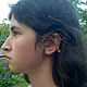 Order Earcuff for  left  ear "A wing", copper. IVA rainbow art. Livemaster. . Cuff Earrings Фото №3