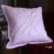 Для дома и интерьера handmade. Livemaster - original item Decorative pillowcase embroidered with flowers Pink pillow on the bed. Handmade.