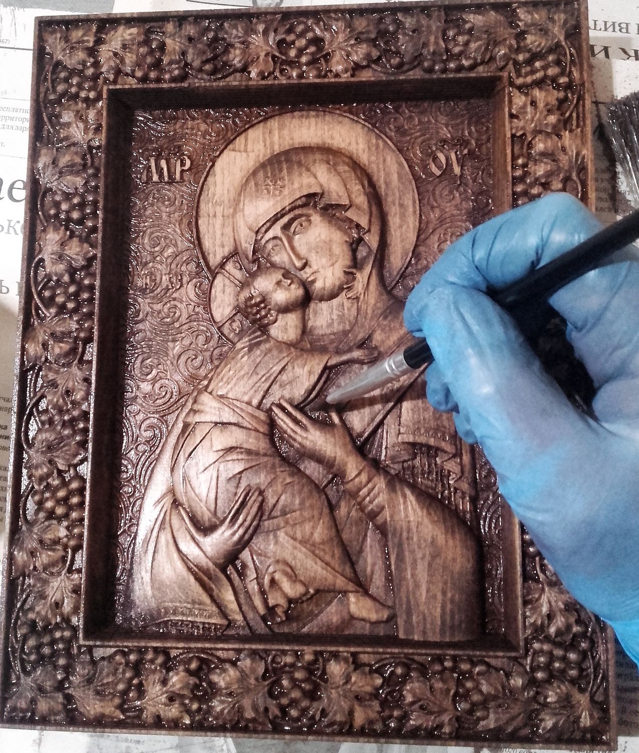 Тонирую пропиткой,цвет палисандр