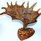 Elk horn on a medallion, solid oak, handmade, Panels, St. Petersburg,  Фото №1