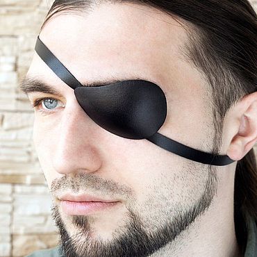 Аксессуары ручной работы. Ярмарка Мастеров - ручная работа Наглазник Goro Majima, кожаная повязка на глаз, окклюдер из кожи. Handmade.