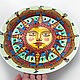 Placa de pared decorativa 'Brújula Sol' pintado a mano. Plates. Art by Tanya Shest. Ярмарка Мастеров.  Фото №4