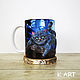 Кружка с декором из полимерной глины Чеширский кот. Кружки и чашки. Katrin ART. Интернет-магазин Ярмарка Мастеров.  Фото №2