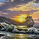 Картина маслом морской пейзаж "Море в вечернем свете" 60х100. Картины. Картины маслом  Prostokartina (prostokartina). Интернет-магазин Ярмарка Мастеров.  Фото №2