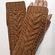 Mittens with braids caramel S. Mitts. HOBBIMANIYA. Online shopping on My Livemaster.  Фото №2