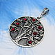925 Silver Garnet Tree Pendant with red zircons SS0042, Pendants, Yerevan,  Фото №1