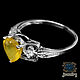 Кольцо с желтым сапфиром и цирконием из позолоченного серебра. Кольца. jewelry76. Интернет-магазин Ярмарка Мастеров.  Фото №2