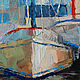 Painting 'Landscape with boats' oil on canvas 30h30cm. Pictures. vestnikova. My Livemaster. Фото №6