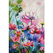 Картины и панно handmade. Livemaster - original item Painting flowers of Cosmea 