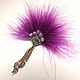 Brooch Favorite Fan Purple Brooch Handmade Decoration with Feathers. Brooches. ms. Decorator. My Livemaster. Фото №6