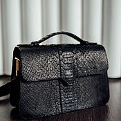 Сумки и аксессуары handmade. Livemaster - original item Black Python Leather Bag. Handmade.