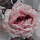 Брошь Мальмезон, роза из шёлка, цветок из ткани, цветы, Брошь-булавка, Новосибирск,  Фото №1