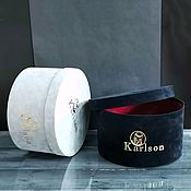 Материалы для творчества handmade. Livemaster - original item Hat box 40 / 20cm, round box, lid bottom box, velvet. Handmade.