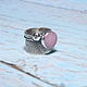 Bellamy Ring with rose quartz in 925 sterling silver RO0049. Rings. Sunny Silver. My Livemaster. Фото №6