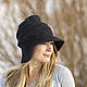 Шляпа валяная войлочная  Free Form "black". Шляпы. Юлия  Трушечкина. Ярмарка Мастеров.  Фото №4