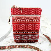 Сумки и аксессуары handmade. Livemaster - original item Slavic handbag for a phone over the shoulder Ryabinushka. Handmade.