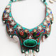 Necklace with amazonite and embroidered mini beads 'garden of Eden', Necklace, Ekaterinburg,  Фото №1