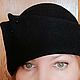 Women's black felt hat with retro brim. Hats1. Fashion workshop madam YLora. Online shopping on My Livemaster.  Фото №2