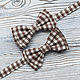 Галстук-бабочка в бело-коричневую клетку. Галстуки. Super bow ties. Ярмарка Мастеров.  Фото №5