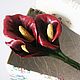 Заказать Брошь из натуральной кожи "Calla". Цветы из кожи. IRINA SHASHKINA. Ярмарка Мастеров. . Брошь-булавка Фото №3
