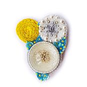 Украшения handmade. Livemaster - original item Dandelion brooch with real dandelion in epoxy resin. Handmade.