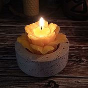 Candle holder clay 5.5cm color green granite