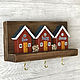 Wooden key holder with little houses. Housekeeper. Dmitriy Zhuravlev. Online shopping on My Livemaster.  Фото №2