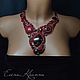 Red necklace made of beads freeform. Sarinite, jasper. Necklace. Elena Crappie - Bags and jewelry. My Livemaster. Фото №6