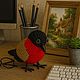 Снегирь Серёга — интерьерная игрушка ручной работы. Игрушки. Игрушки с Именем. Интернет-магазин Ярмарка Мастеров.  Фото №2