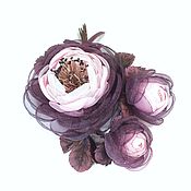 Украшения handmade. Livemaster - original item Blackberry Rum Brooch - Bouquet Handmade Flowers Genuine Leather Fabric. Handmade.