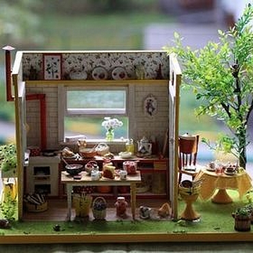 Куклы и игрушки ручной работы. Ярмарка Мастеров - ручная работа Румбокс "Землянично-лимонная кухня". Handmade.