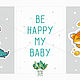 Набор постеров в детскую "Be happy". Метрики. MARI♥Pictures. Ярмарка Мастеров.  Фото №5