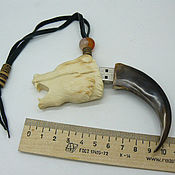 Украшения handmade. Livemaster - original item USB flash drive 32GB the claw of a bear and the head of a mammoth Tusk. Handmade.