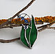 Brooch made of glass Lily of the valley, Brooches, Zelenograd,  Фото №1