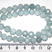 Материалы для творчества handmade. Livemaster - original item Aquamarine 8mm Thread, Beads Ball with Cut. Handmade.