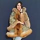Jacket with a green pattern and fox fur, Outerwear Jackets, Moscow,  Фото №1