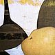 Заказать  "Pear wine" натюрморт на кухню. Стильные картины Дарьи Савельевой. Ярмарка Мастеров. . Картины Фото №3