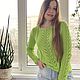 Джемпер из хлопка "Яркий лайм". Джемперы. Теплый мир     (knit.tm). Ярмарка Мастеров.  Фото №6