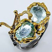 Серебряное кольцо с пренитом