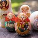 Неваляшка с петухом средняя. Матрешки. Художники Хотьково. Ярмарка Мастеров.  Фото №4