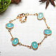 Pastel bracelet with turquoise crystals, Chain bracelet, Moscow,  Фото №1