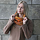 Felted Snood with fringe Orange scarf-loop. Snudy1. snezhana-snezhina (snezhanap). My Livemaster. Фото №4