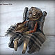 Дремлющий мышонок в кресле-качалке. Чердачная кукла. Мир кукол Лоры Пинтсон. Ярмарка Мастеров.  Фото №4