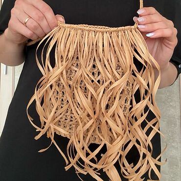 Сумки ручной работы. Ярмарка Мастеров - ручная работа Сумка Бахрома из рафии. Handmade.