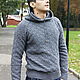 Men's knitted sweater Di Caprio "Grey", Mens sweaters, Rostov-on-Don,  Фото №1