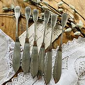 Винтаж: Антикварный набор десертные вилки и ножи,серебро 800,Золинген