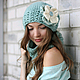 Вязаный комплект «Winter mint». Шапки. NewRareRu.Knitting (Вера). Интернет-магазин Ярмарка Мастеров.  Фото №2