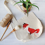 Сумки и аксессуары handmade. Livemaster - original item Shopping bag with acrylic paint.Childish.. Handmade.