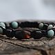 Men's Adjustable bracelet with Natural turquoise, shungite. Braided bracelet. Jewerly for Happiness. Online shopping on My Livemaster.  Фото №2